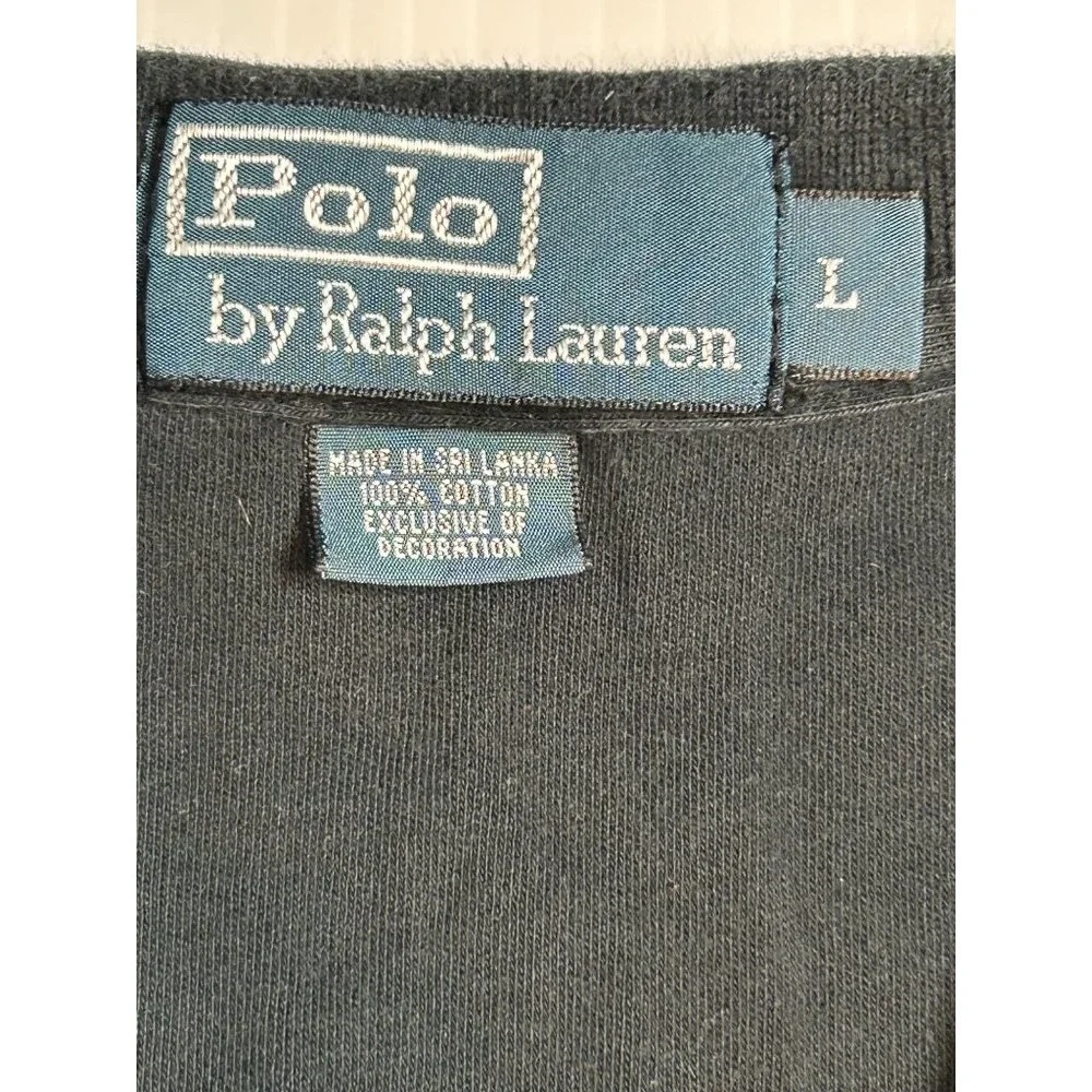 Polo Ralph Lauren Mens Large Black Short Sleeve Red‎ Pony